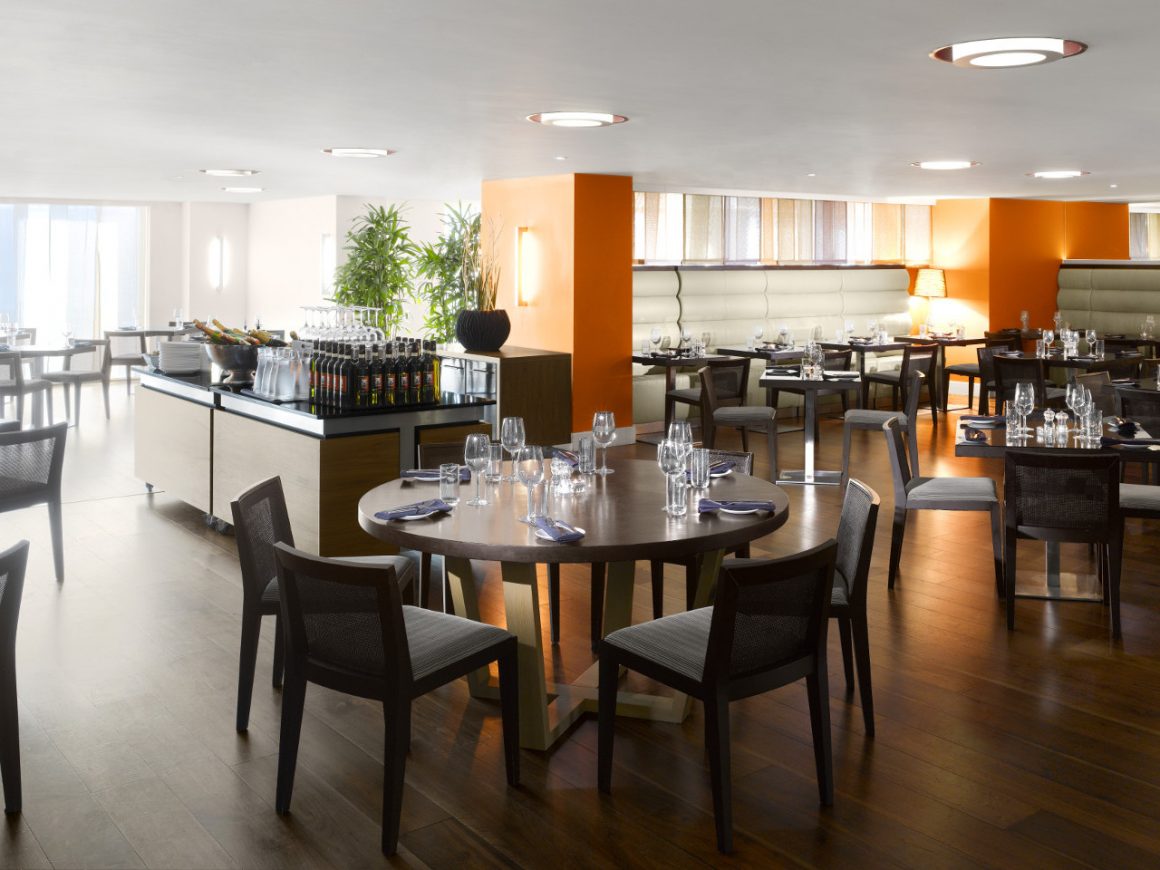 The spacious and inviting dining room at the Radisson Blu Cardiff